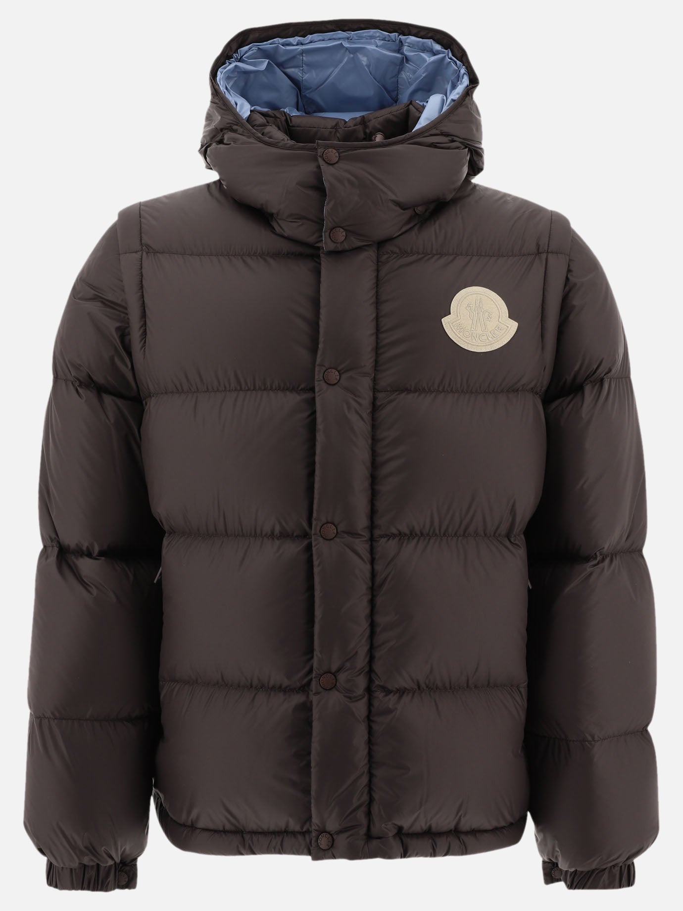 Down jackets Solid colour  Brown - Moncler Men | PDP | VIETTI Online Store | Zoom-Modal
