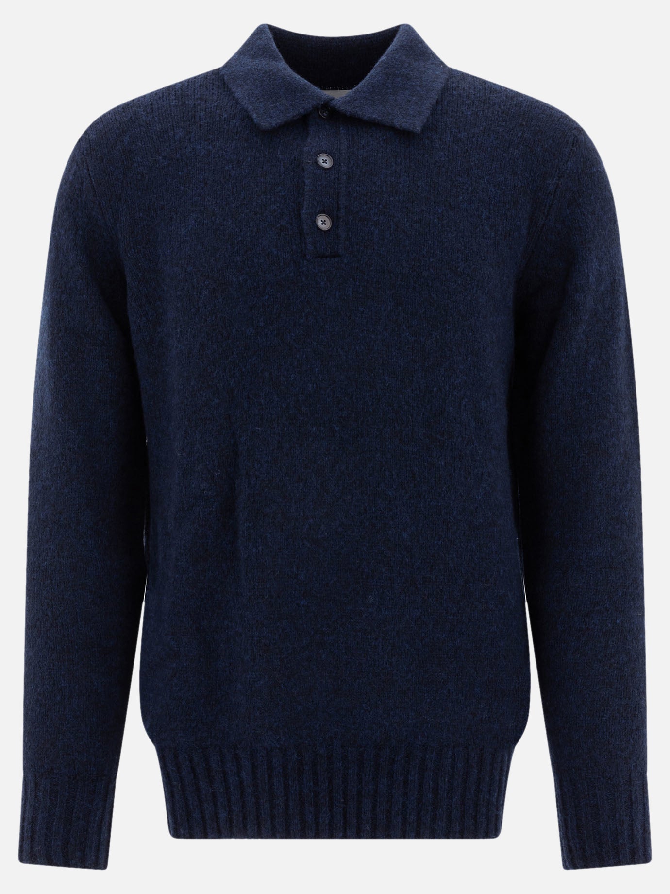 "Lee" merino wool-blend polo sweater