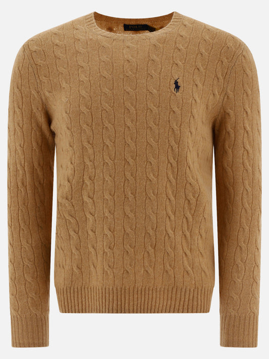 Polo Ralph Lauren "Pony" cable-knit sweater Beige