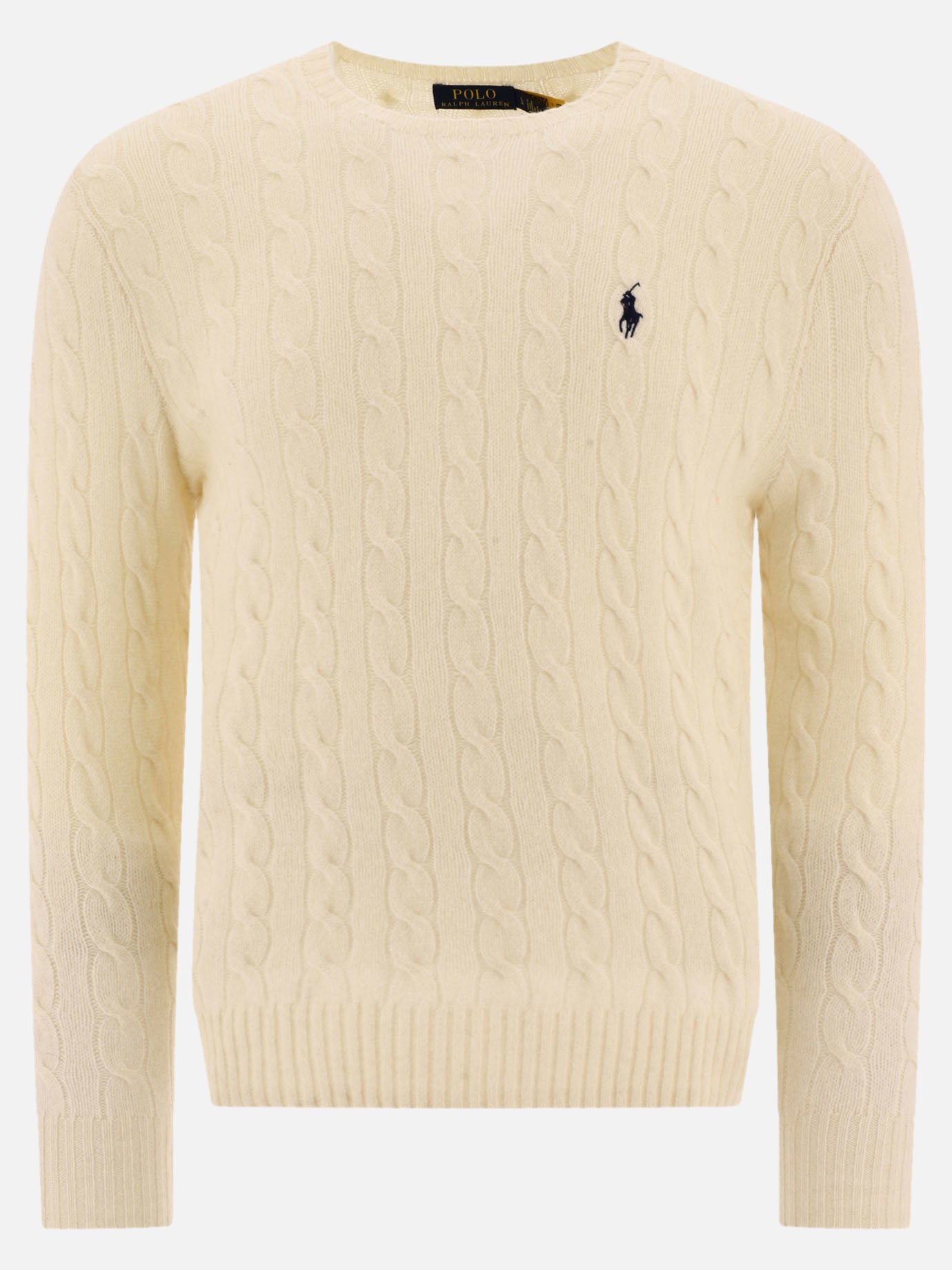 Polo Ralph Lauren "Pony" cable-knit sweater Beige