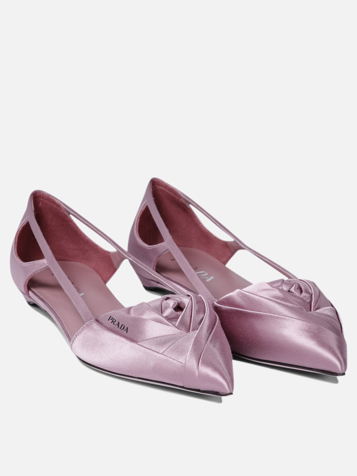 Satin cut-out ballet flats