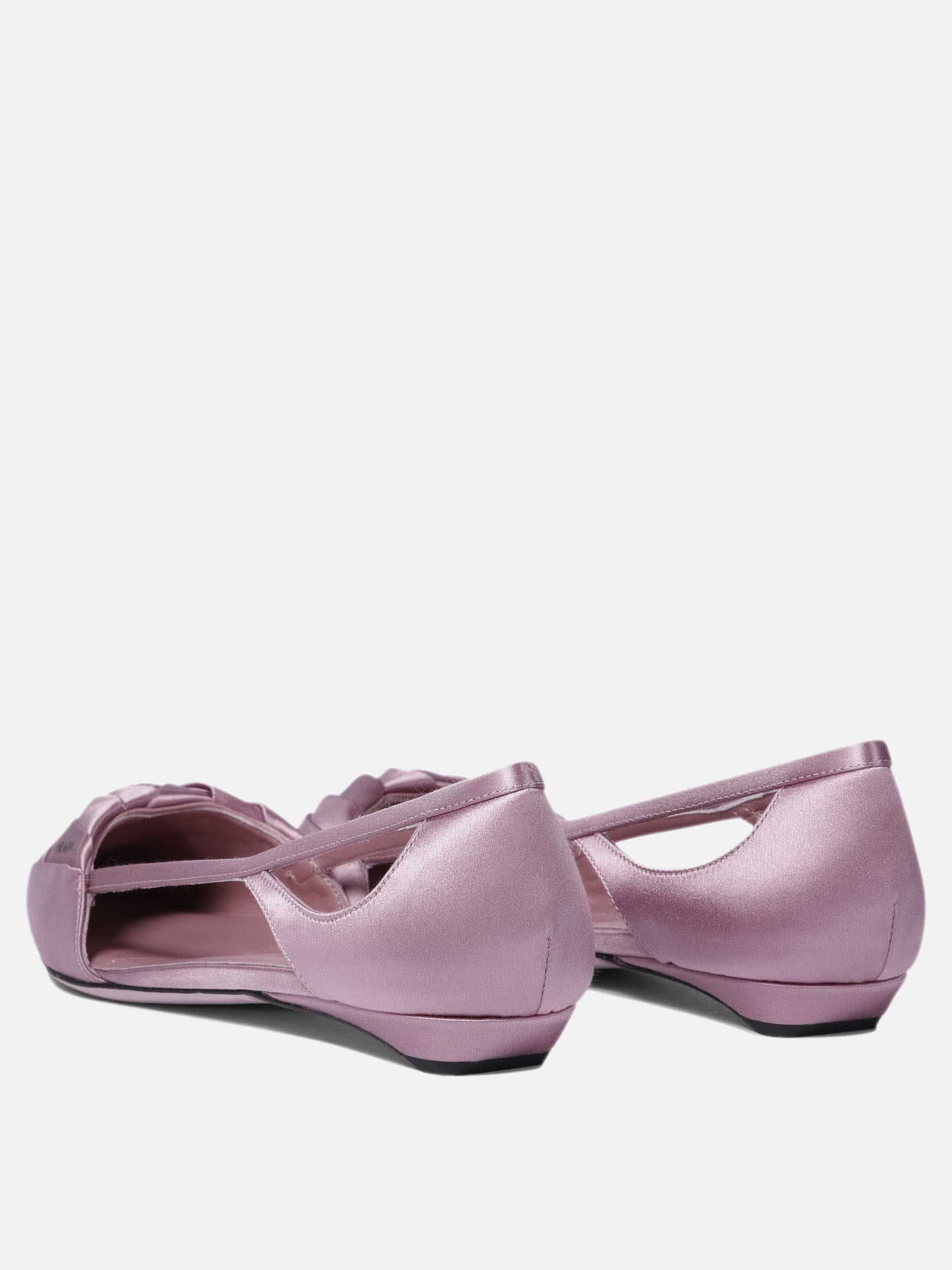 Satin cut-out ballet flats