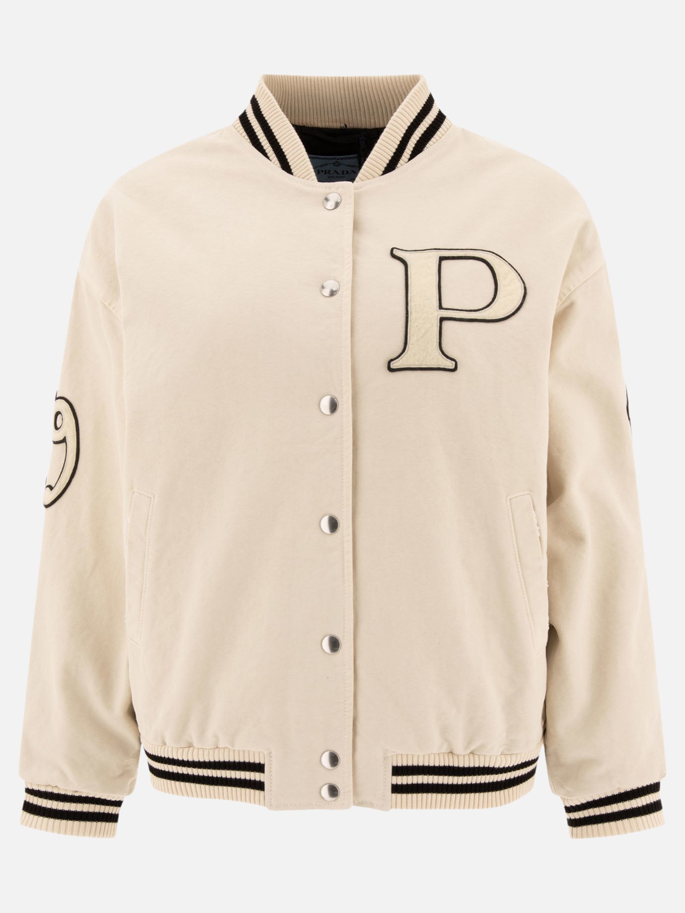 Bomber jackets Solid colour  Beige - Prada Women | PDP | VIETTI Online Store | thumbnail