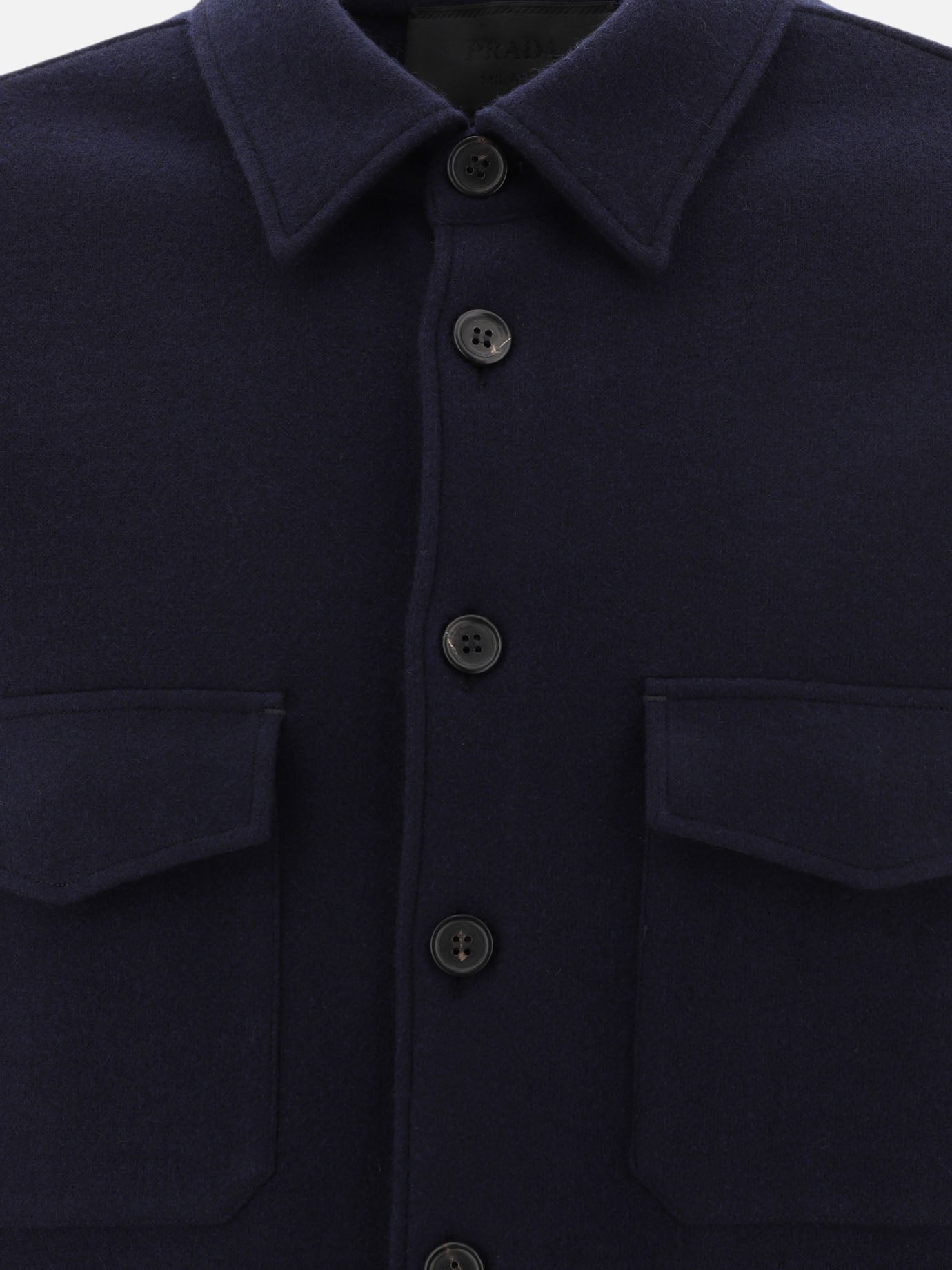 Overshirt jackets Solid colour  Blue - Prada Men | PDP | VIETTI Online Store | Zoom-Modal_3
