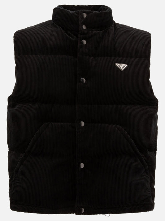 Prada Corduroy down vest Black