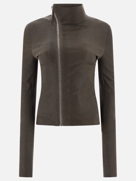 Leather jackets Solid colour  Grey - Rick Owens Women | PLP | VIETTI Online Store 
