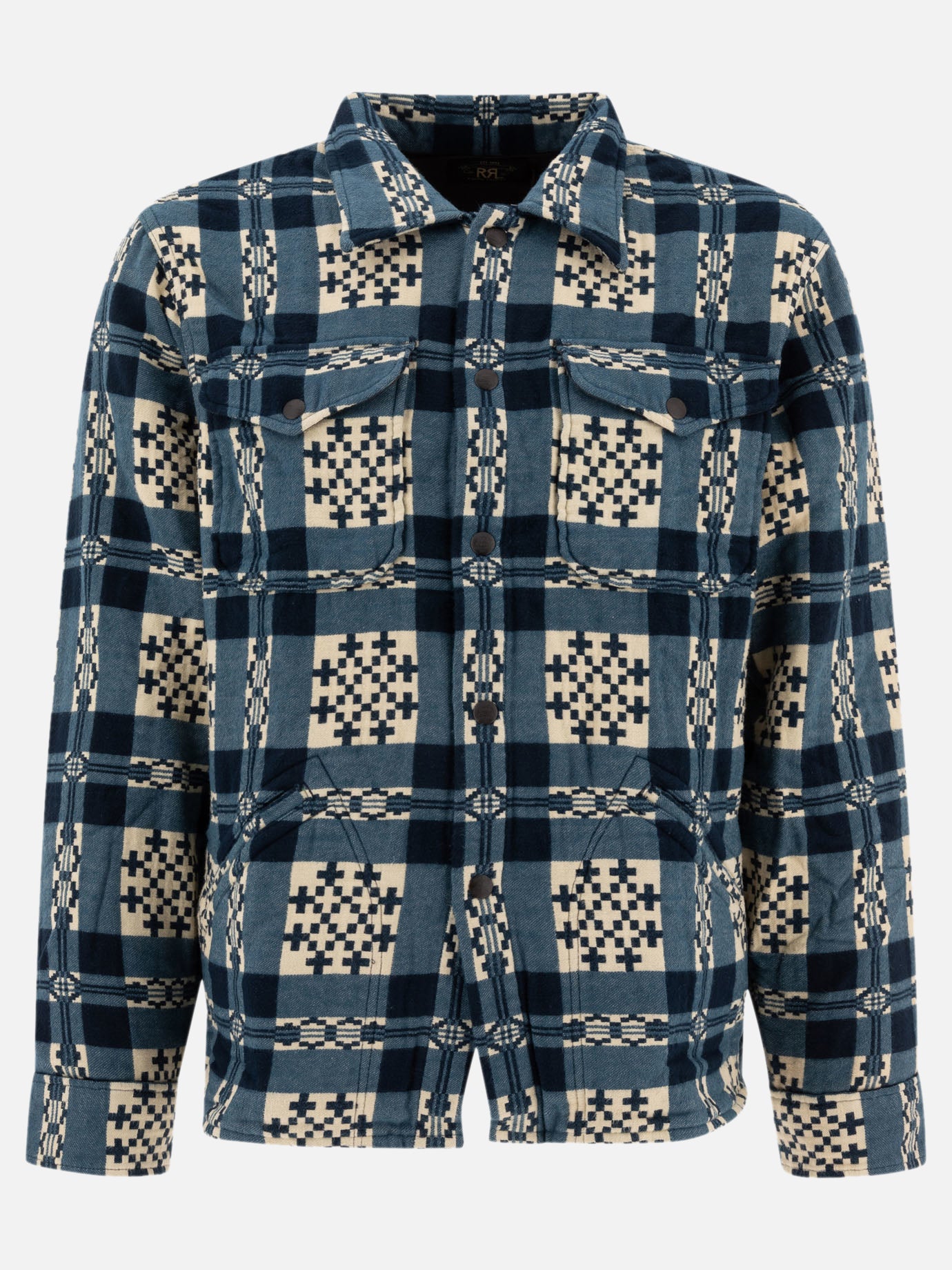 RRL by Ralph Lauren Patterned jacquard overshirt Blue