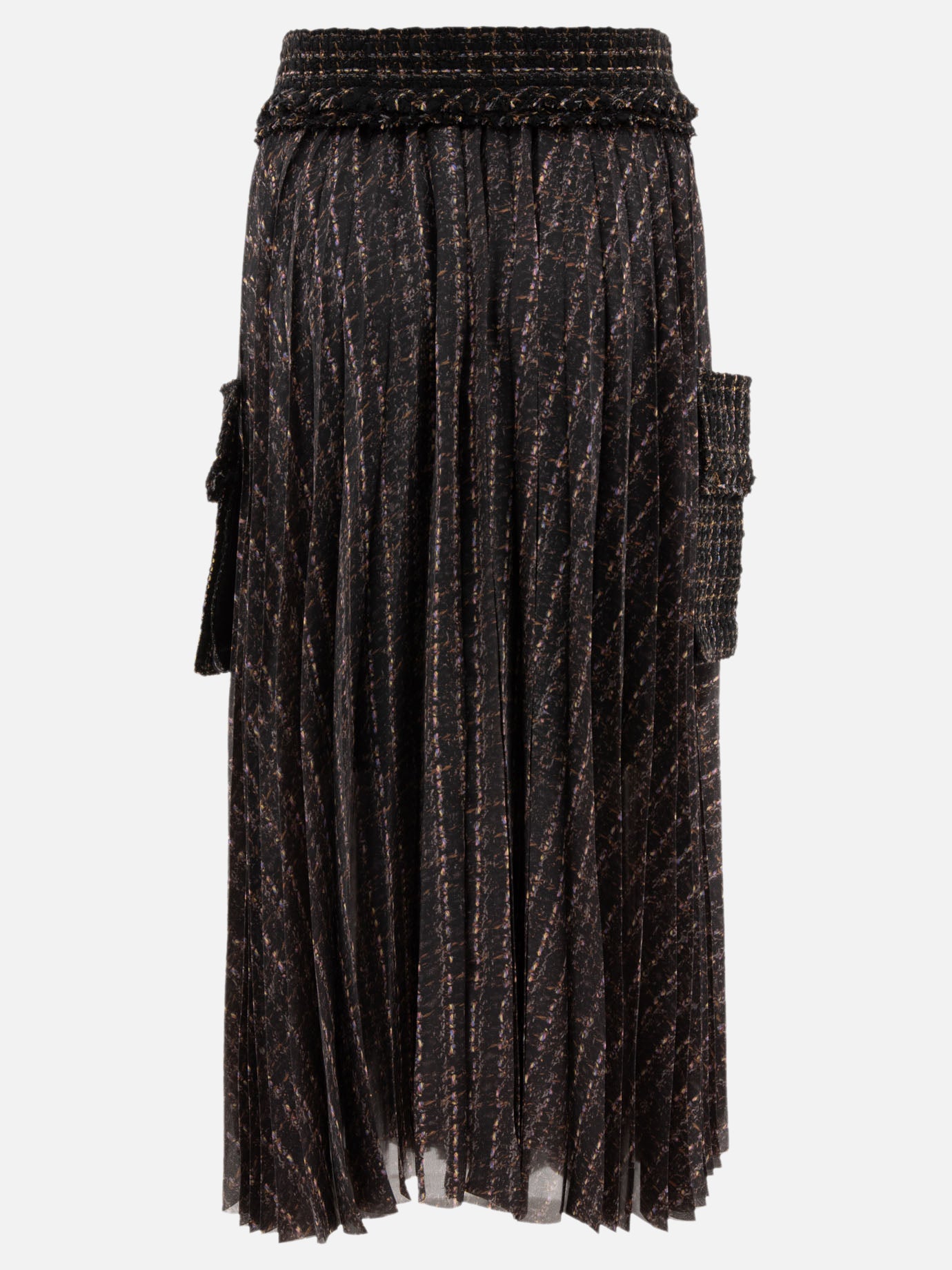 Sacai Pleated skirt with cargo pockets Black