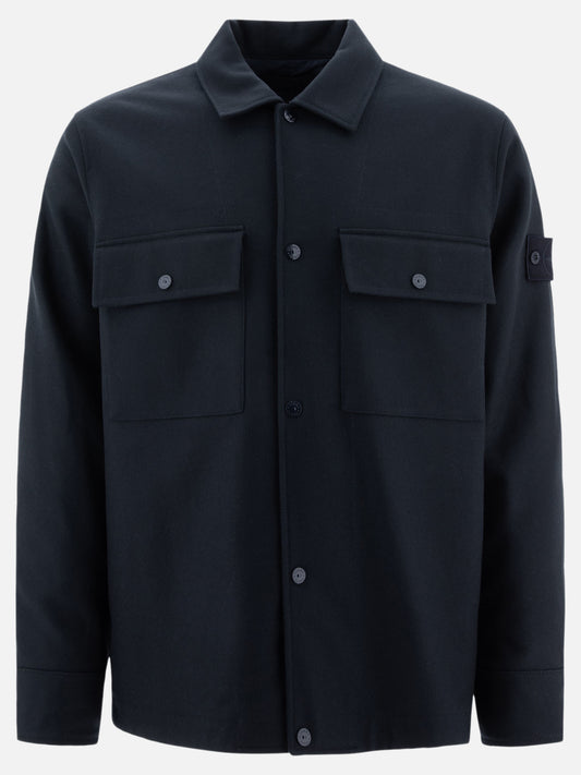 Stone Island “Ghost” wool overshirt Blue