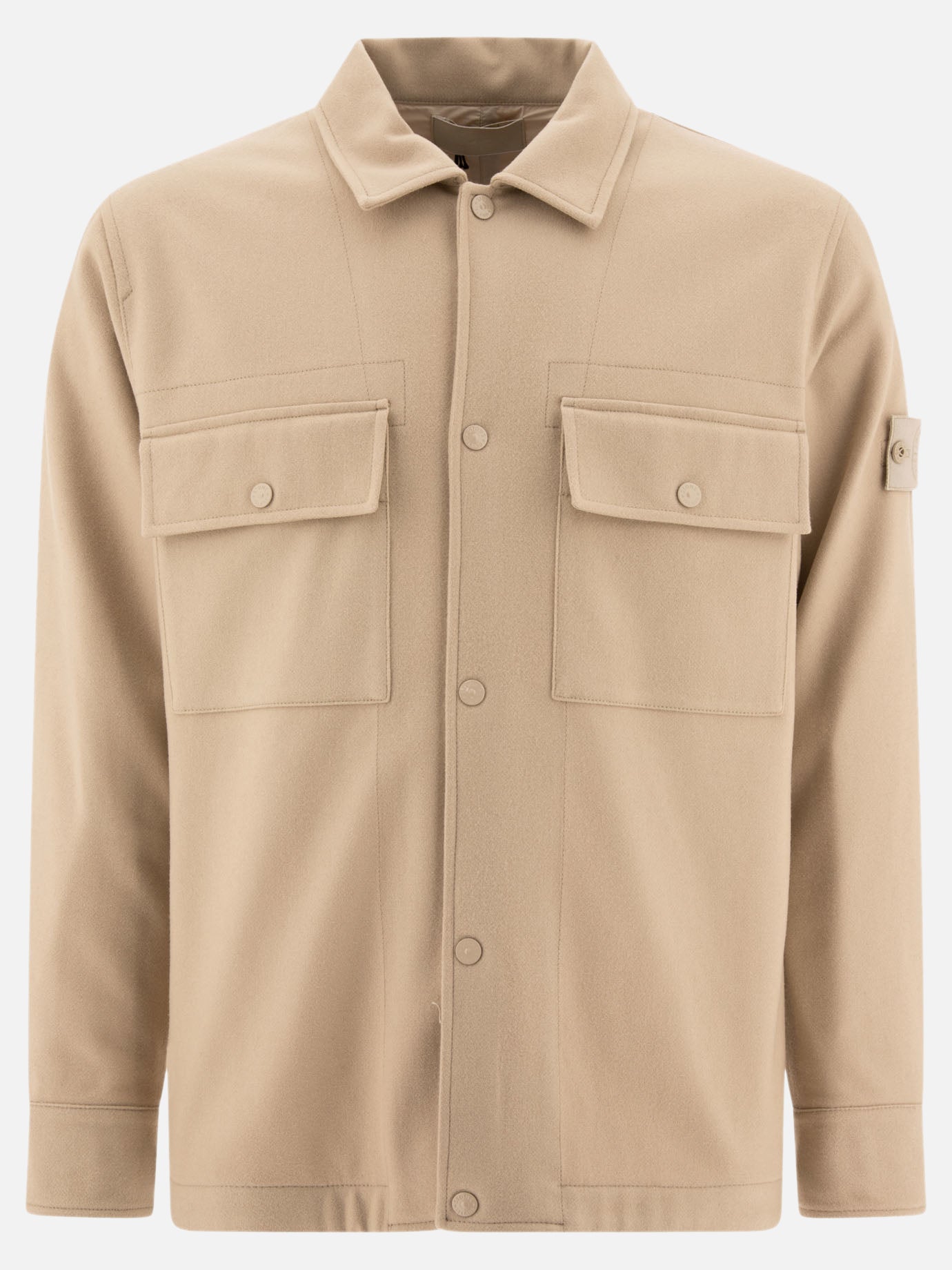 Stone Island “Ghost” wool overshirt Beige