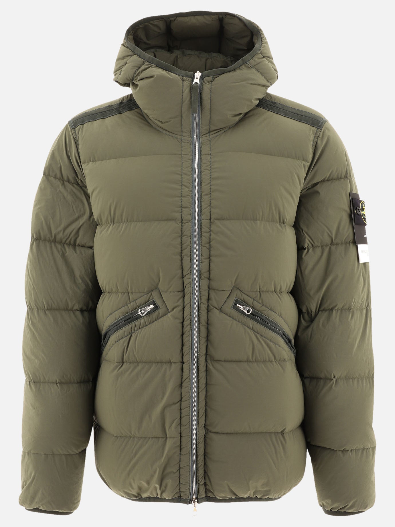 Down jackets Solid colour  Green - Stone Island Men | PDP | VIETTI Online Store | Zoom-Modal
