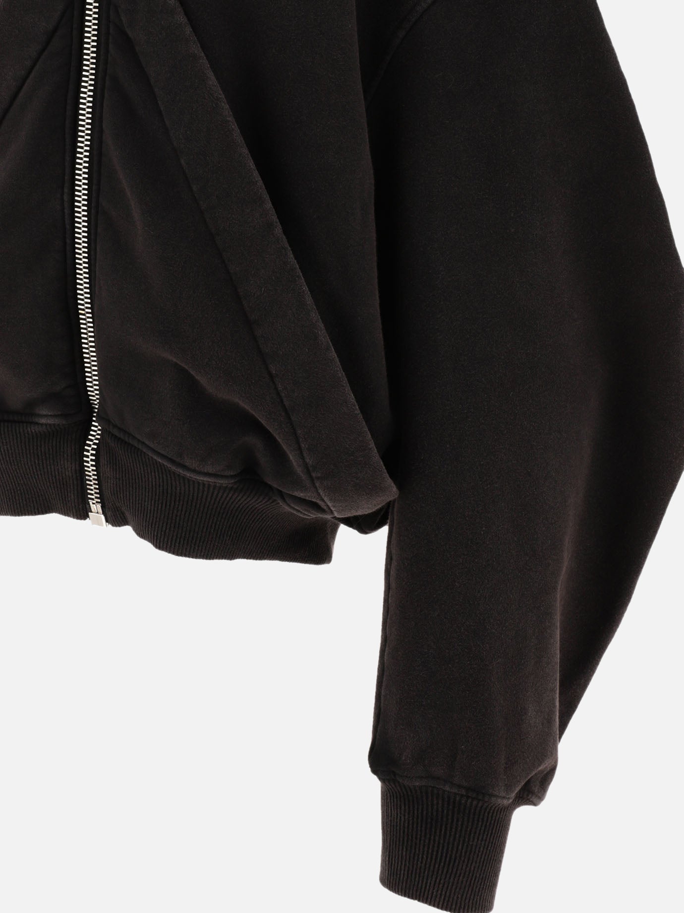 The Attico Zippered hoodie with logo Black