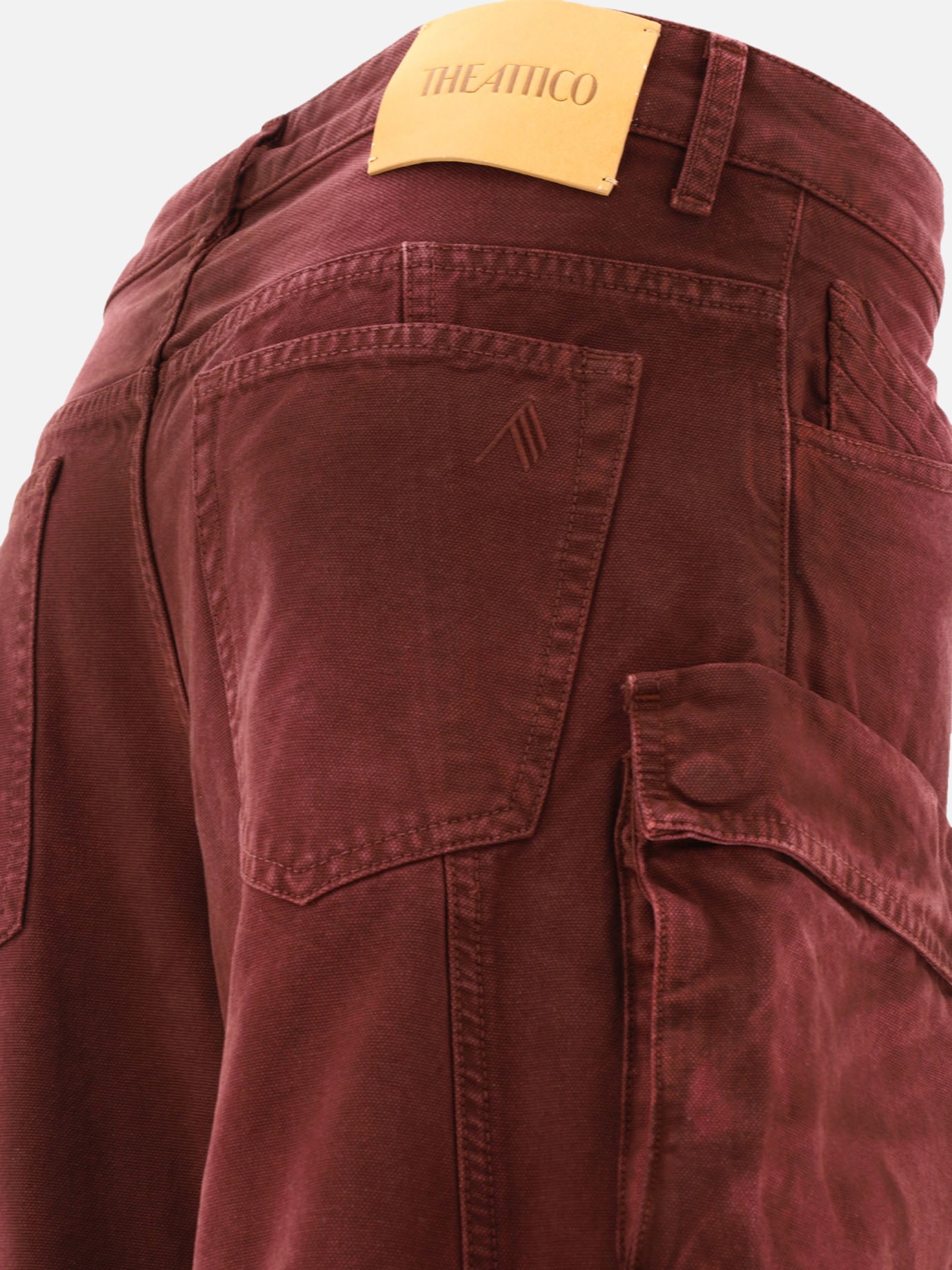 The Attico "Fern" cargo trousers Bordeaux