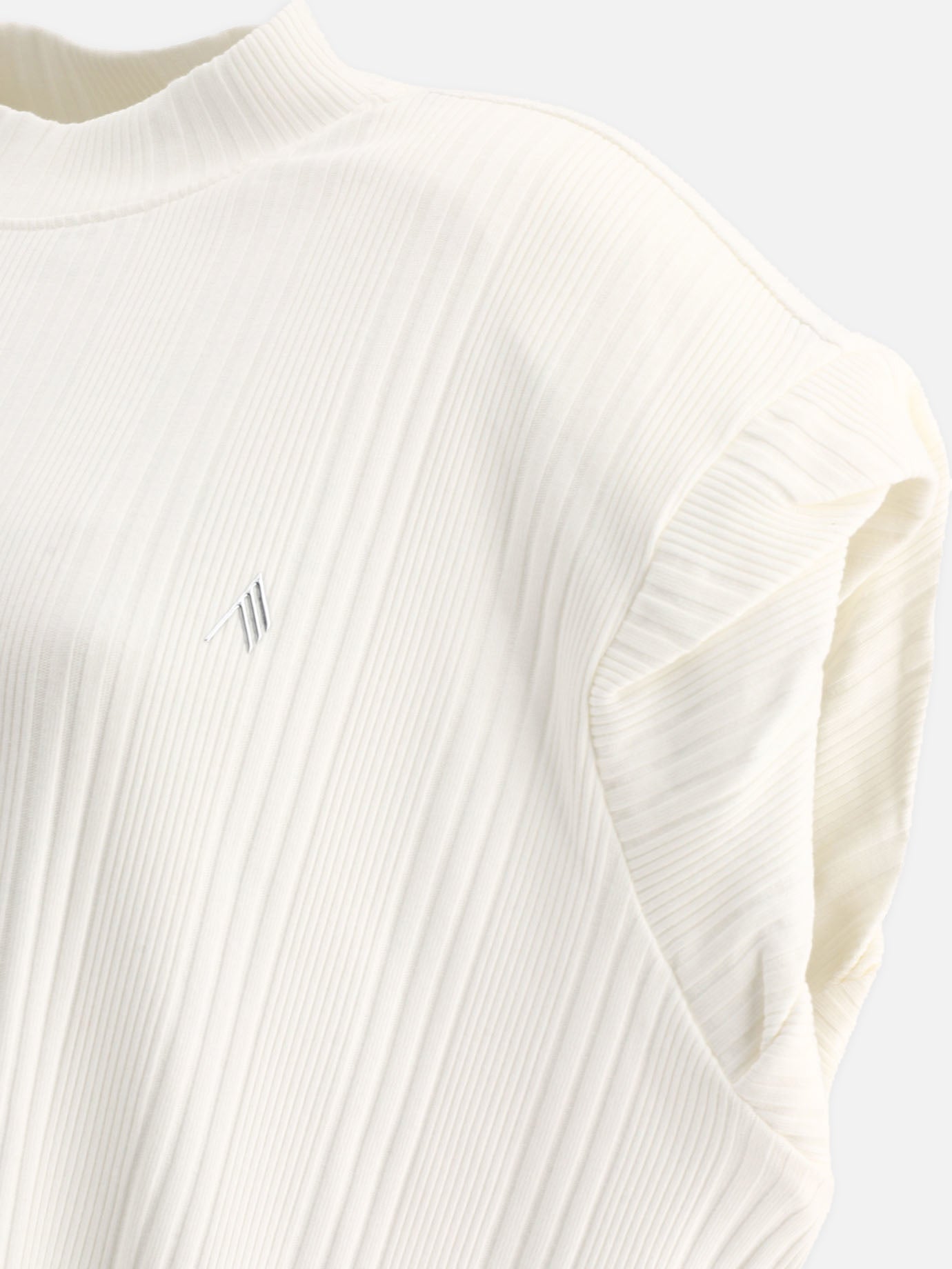 The Attico "Laurie" t-shirt with padded shoulders White