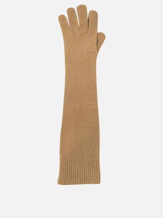 Toteme Long knit gloves Beige