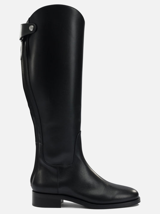 Knee-high 100% leather - 70% leather 30% rubber  Black - Aeyde Women | PDP | VIETTI Online Store 
