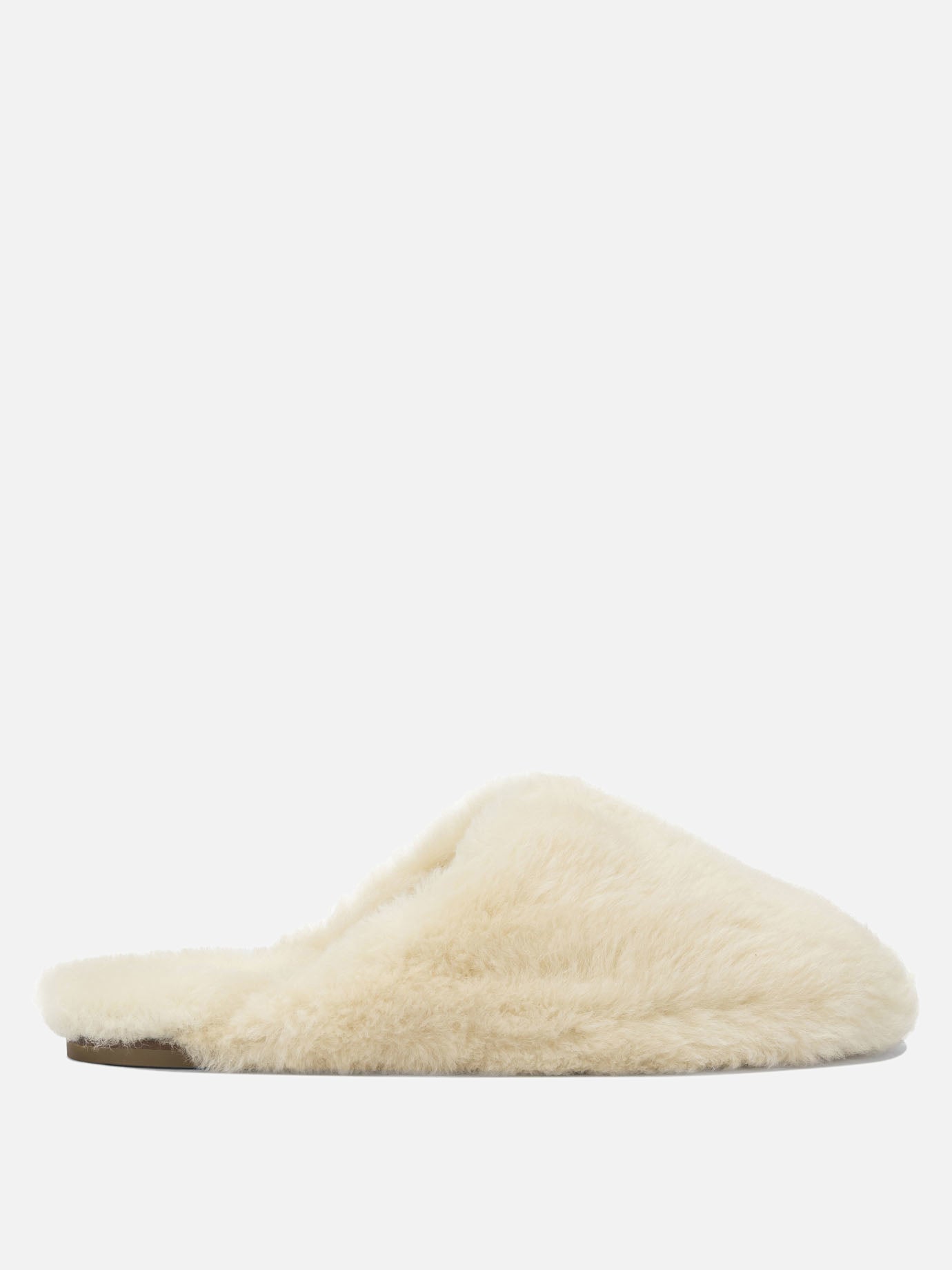 Slippers 100% shearling on calf leather - 100% leather  White - Aeyde Women | PDP | VIETTI Online Store | thumbnail