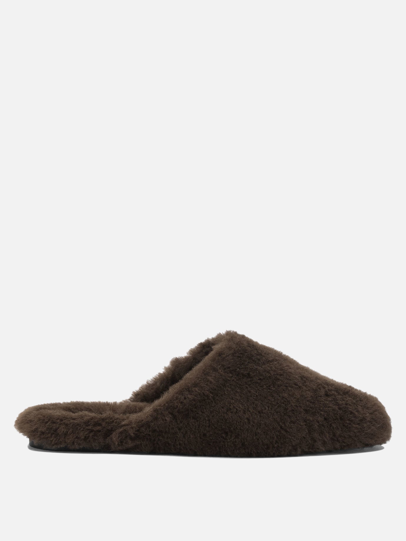 Slippers 100% shearling on calf leather - 100% leather  Brown - Aeyde Women | PDP | VIETTI Online Store | thumbnail