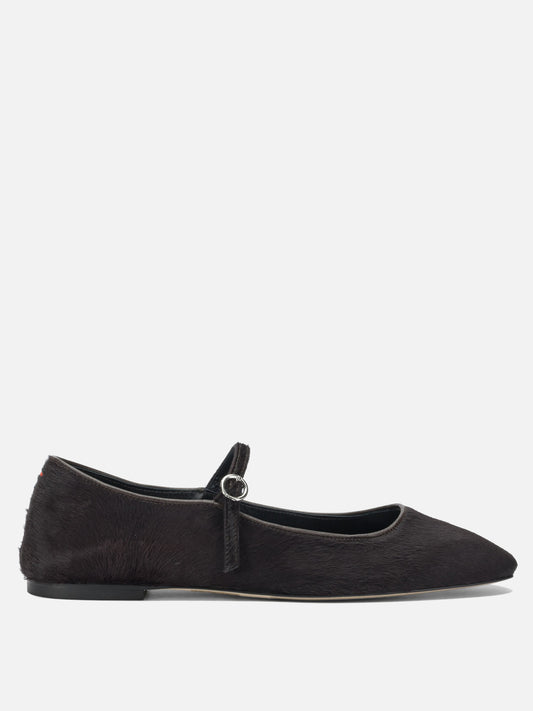 Mary Jane ballet flats 100% ponyhair on calf leather - 100% leather  Brown - Aeyde Women | PLP | VIETTI Online Store 

