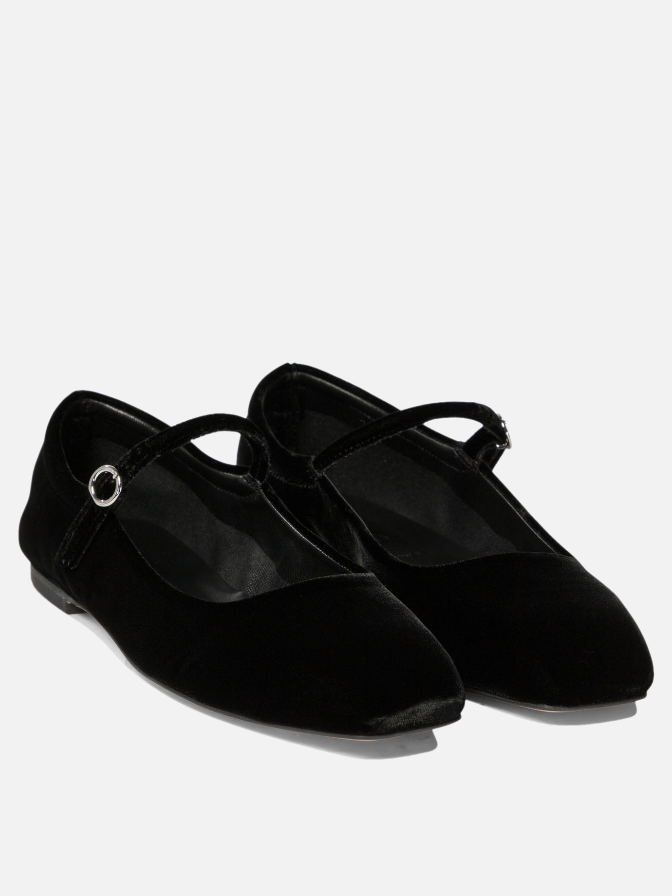 Mary Jane ballet flats 100% velvet - 100% leather  Black - Aeyde Women | PDP | VIETTI Online Store | thumbnail_2