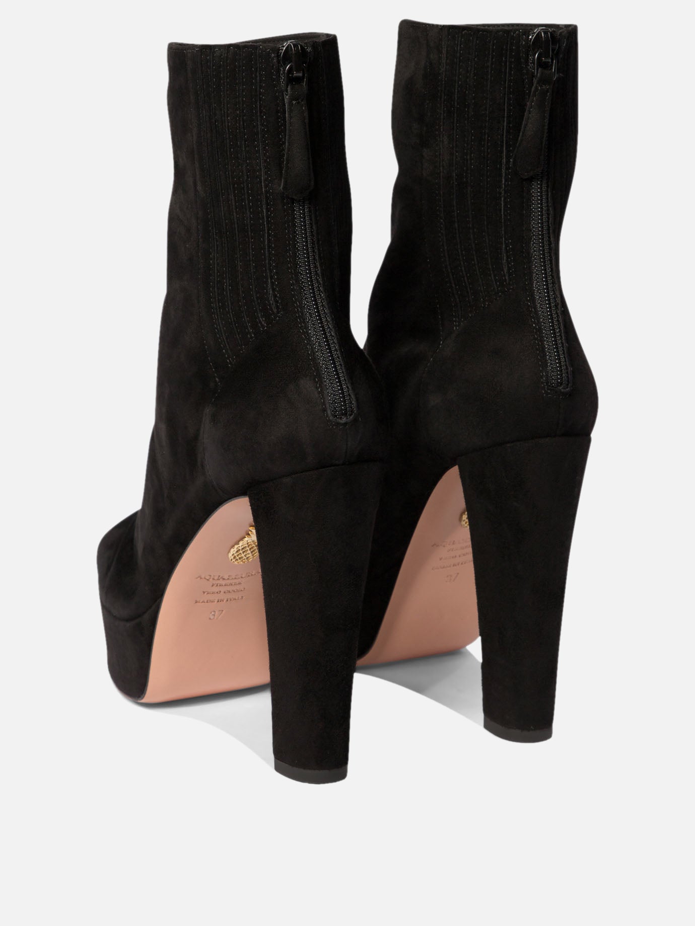 Zipped boots 100% kid suede leather - 100% calf leather  Black - Aquazzura Women | PDP | VIETTI Online Store | thumbnail_4