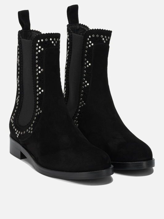 Pull-on boots 80% kid suede leather 20% viscose - 100% calf leather  Black - Aquazzura Women | PLP | VIETTI Online Store | 2
