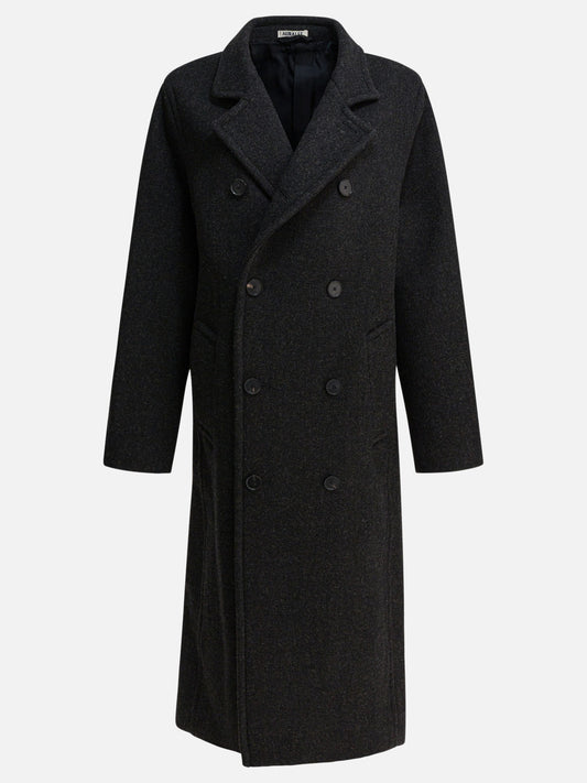 Long coats Solid colour  Grey - Auralee Men | PDP | VIETTI Online Store 
