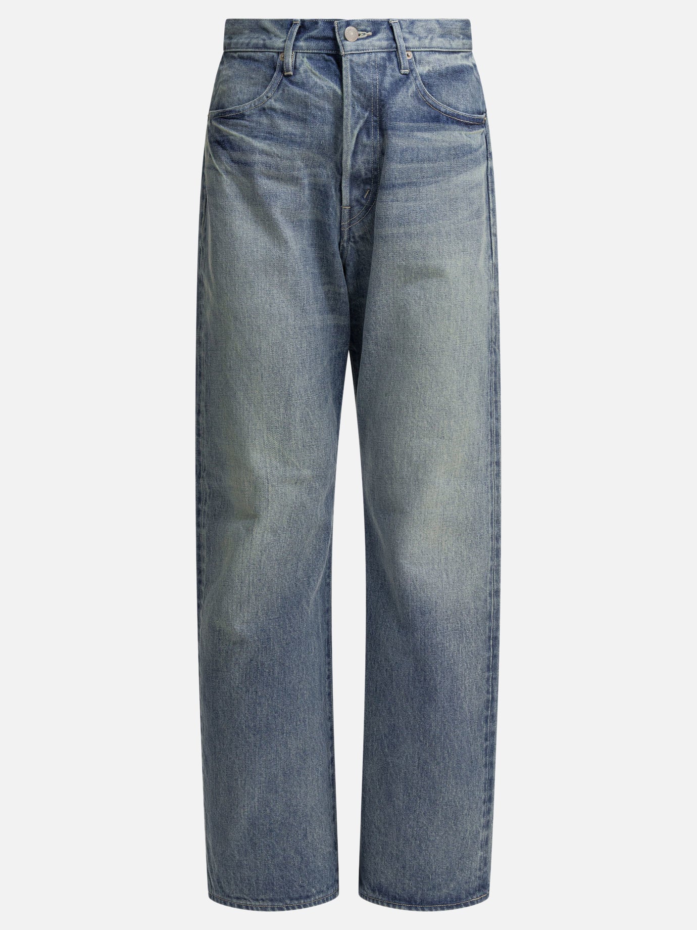 Wide-leg jeans Solid colour  Blue - Auralee Women | PDP | VIETTI Online Store | Zoom-Modal
