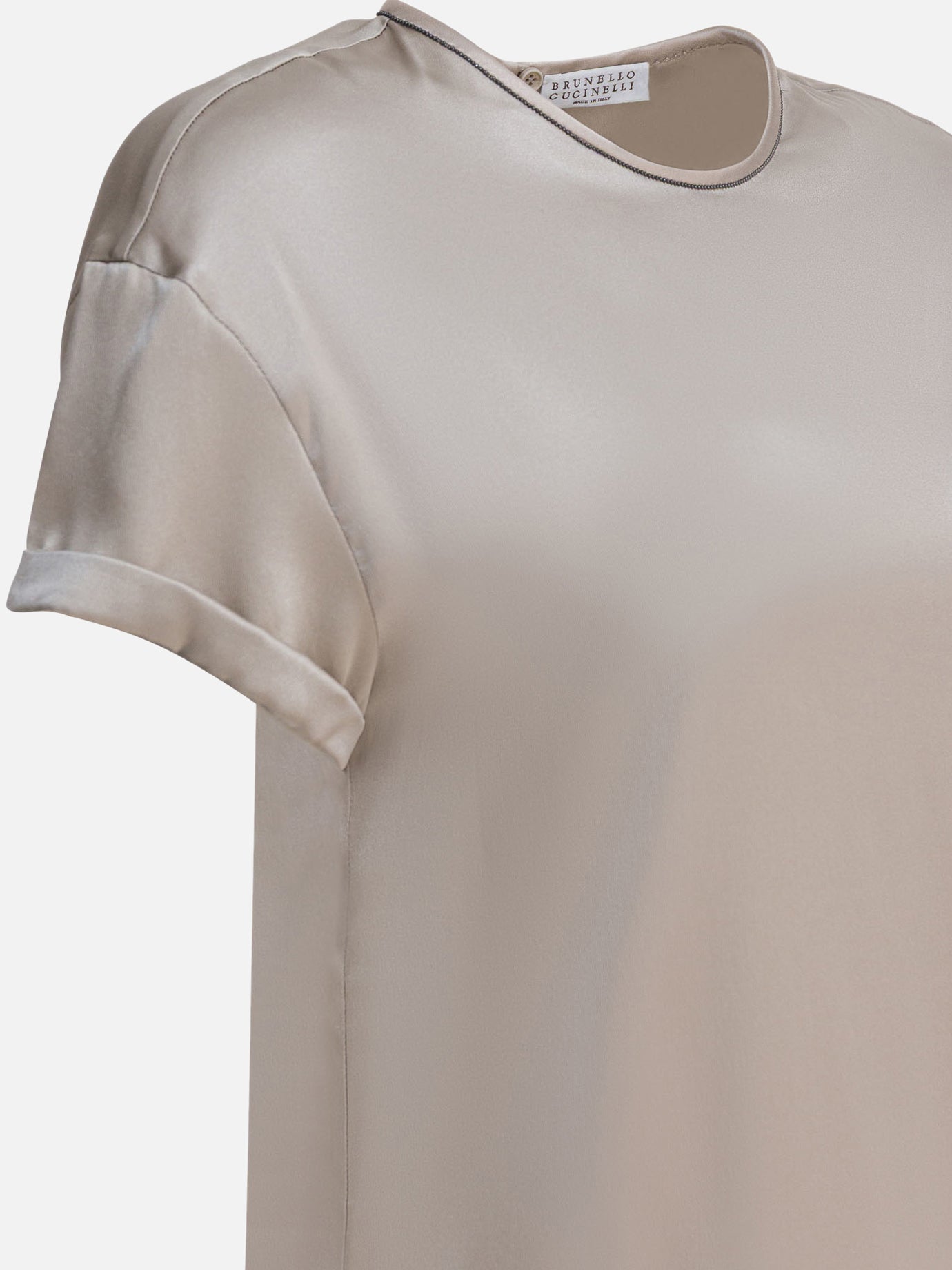 Crewneck t-shirts Solid colour  Silver - Brunello Cucinelli Women | PDP | VIETTI Online Store | Zoom-Modal_4
