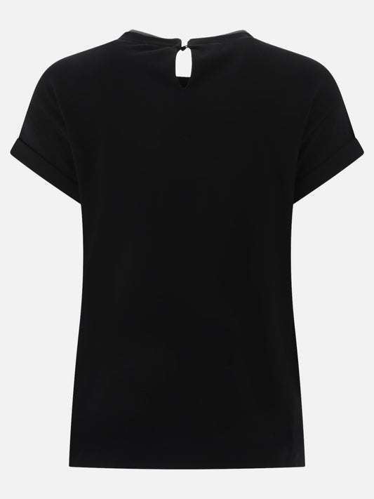 Crewneck t-shirts Solid colour  Black - Brunello Cucinelli Women | PDP | VIETTI Online Store | 2
