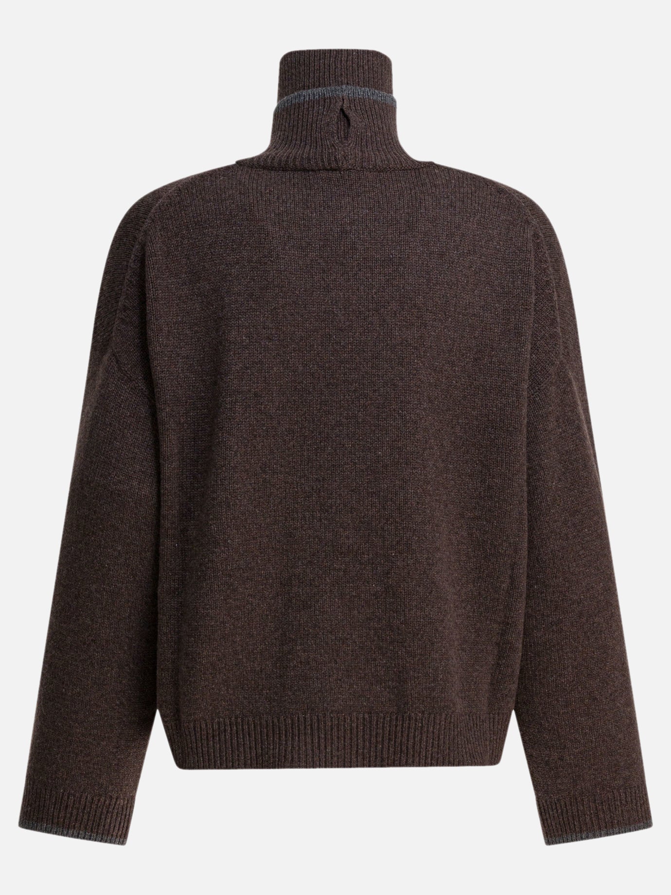 Turtleneck sweaters Solid colour  Brown - Brunello Cucinelli Women | PDP | VIETTI Online Store | thumbnail_2