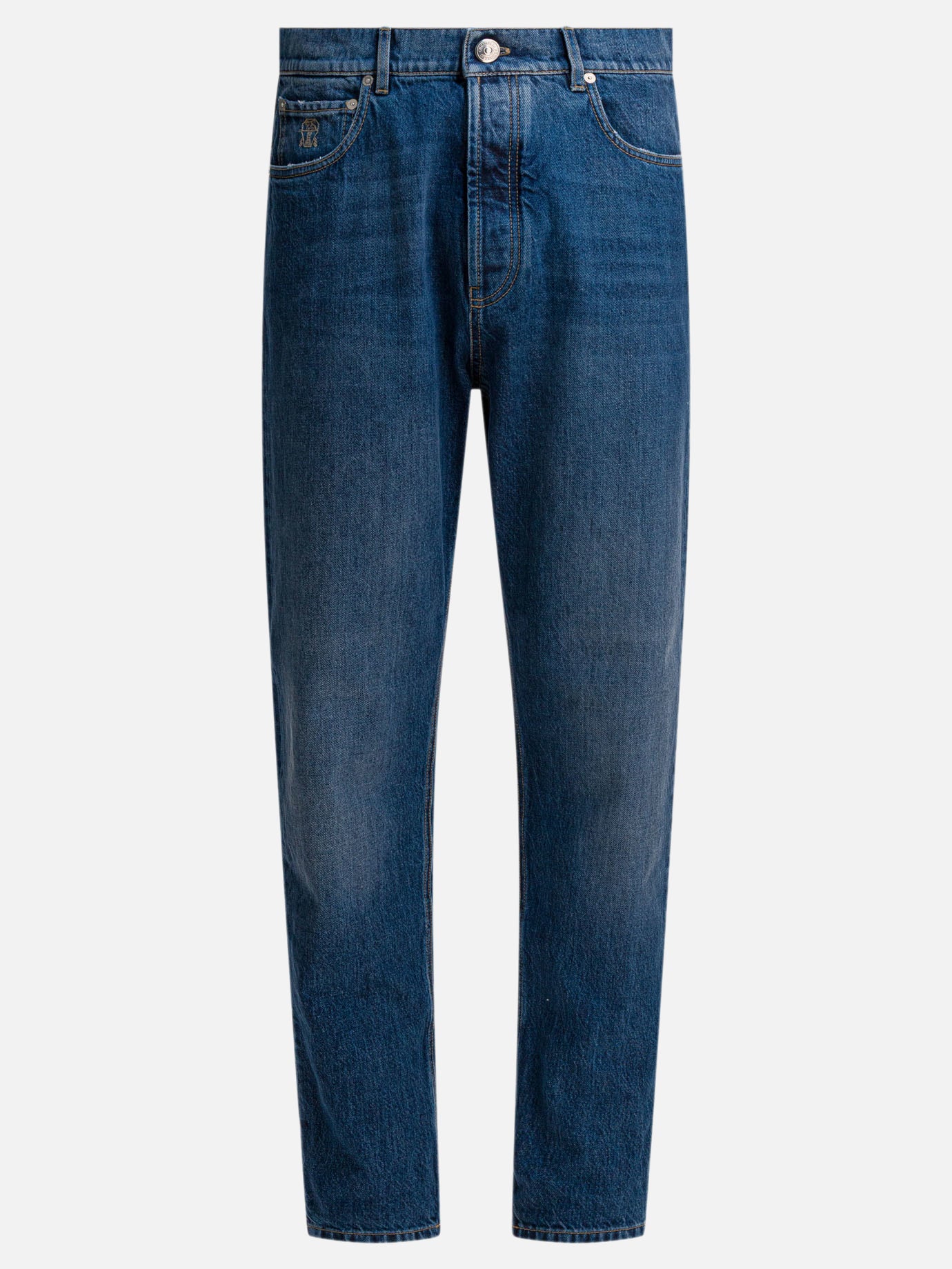 Straight-leg jeans Denim  Blue - Brunello Cucinelli Men | PDP | VIETTI Online Store | thumbnail