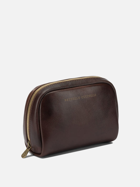 Beauty cases 100% leather - Lining: 100% cotton  Brown - Brunello Cucinelli Men | PDP | VIETTI Online Store | 2
