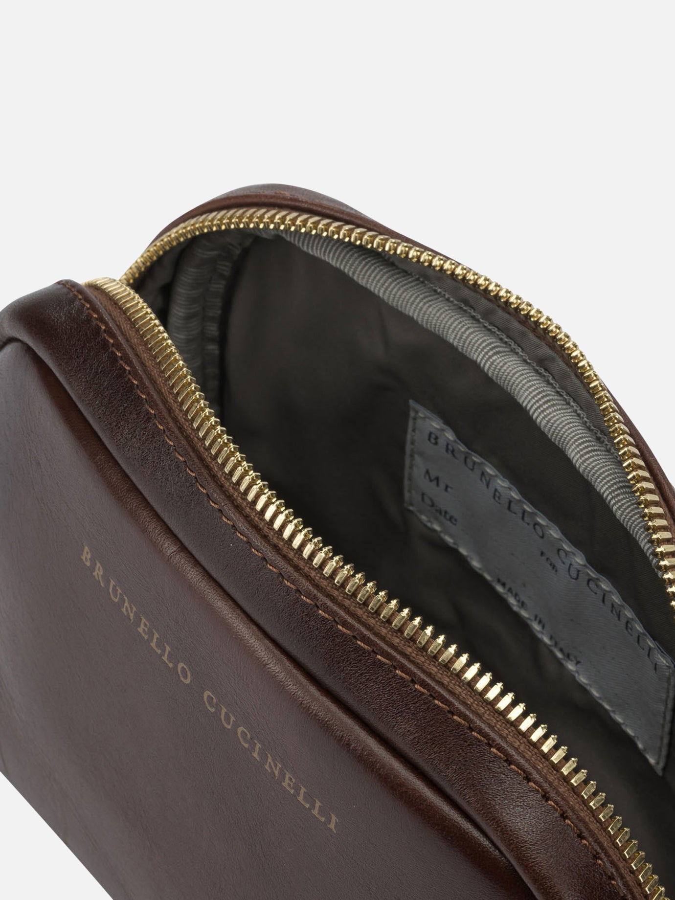 Beauty cases 100% leather - Lining: 100% cotton  Brown - Brunello Cucinelli Men | PDP | VIETTI Online Store | thumbnail_5