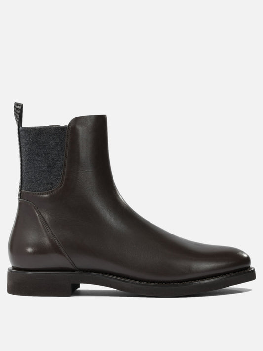 Chelsea boots 100% calf leather - 100% calf leather  Brown - Brunello Cucinelli Women | PLP | VIETTI Online Store 
