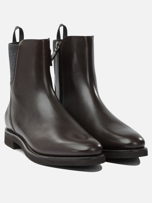 Chelsea boots 100% calf leather - 100% calf leather  Brown - Brunello Cucinelli Women | PLP | VIETTI Online Store | 2
