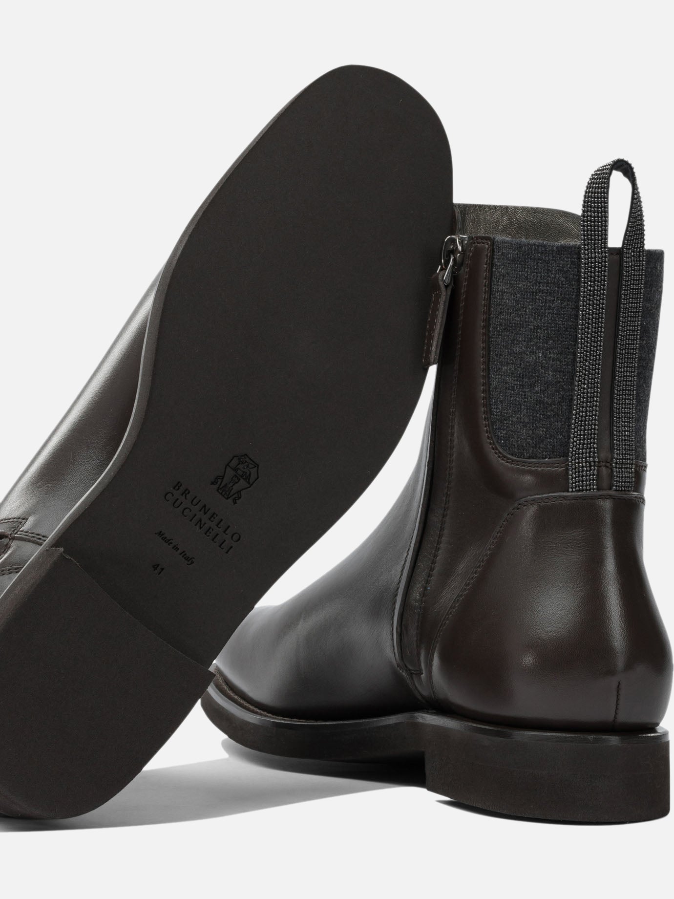 Chelsea boots 100% calf leather - 100% calf leather  Brown - Brunello Cucinelli Women | PDP | VIETTI Online Store | thumbnail_5