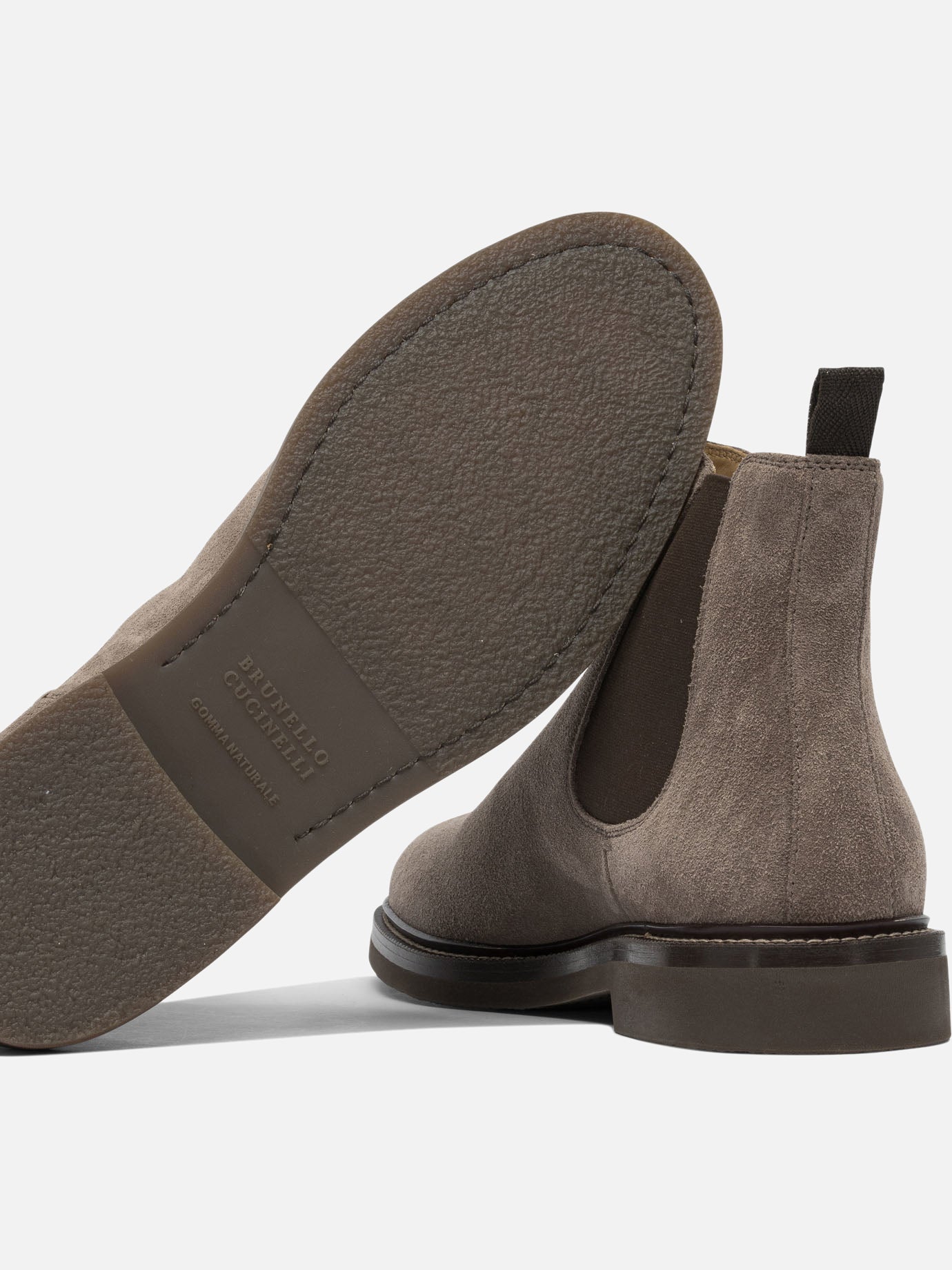 Chelsea boots 90% suede 10% elastane - 100% rubber  Grey - Brunello Cucinelli Men | PDP | VIETTI Online Store | thumbnail_5