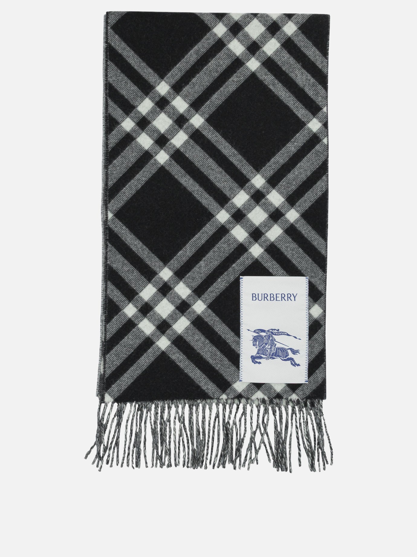Fringed scarves 100% cashmere  Black - Burberry Women | PDP | VIETTI Online Store | Zoom-Modal
