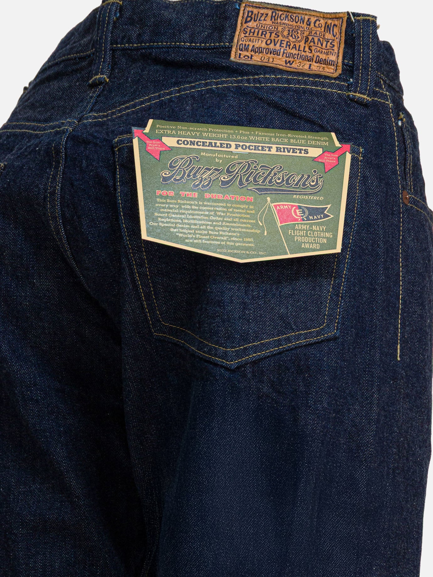 Straight-leg jeans Solid colour  Blue - Buzz Rickson's Men | PDP | VIETTI Online Store | Zoom-Modal_4
