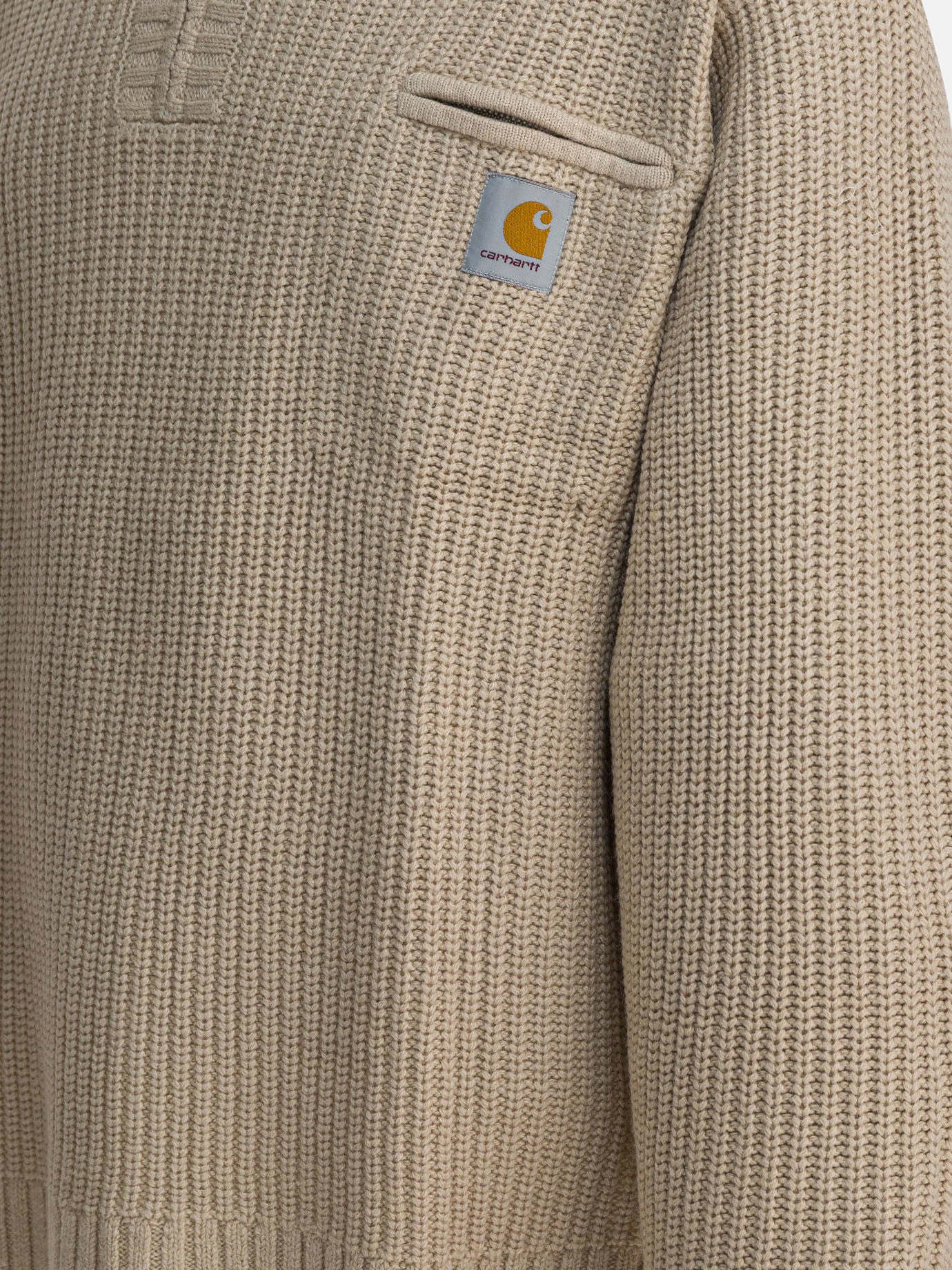 Half zip sweaters Logo  Beige - Carhartt WIP Men | PDP | VIETTI Online Store | Zoom-Modal_4
