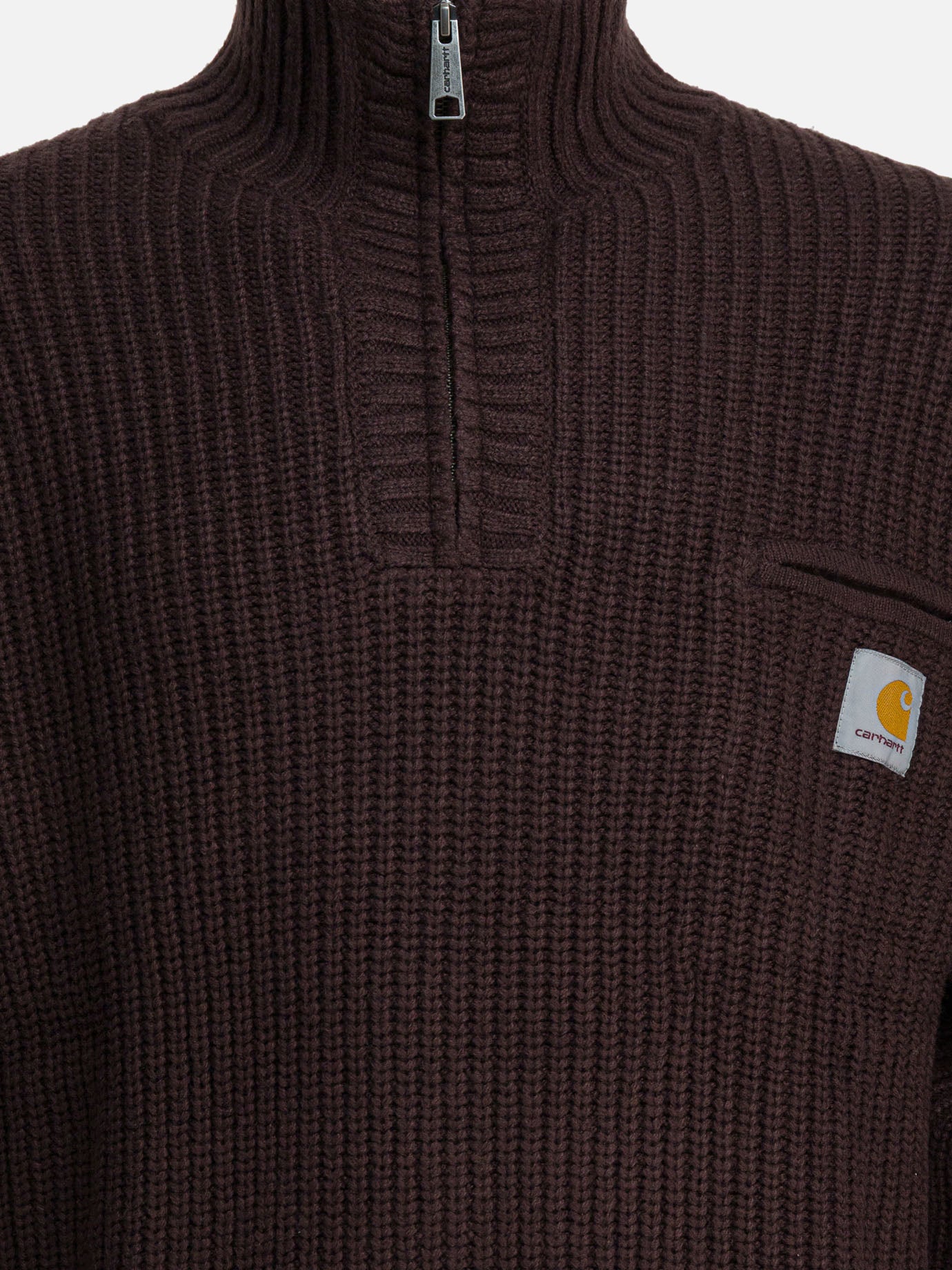 Half zip sweaters Logo  Brown - Carhartt WIP Men | PDP | VIETTI Online Store | Zoom-Modal_3
