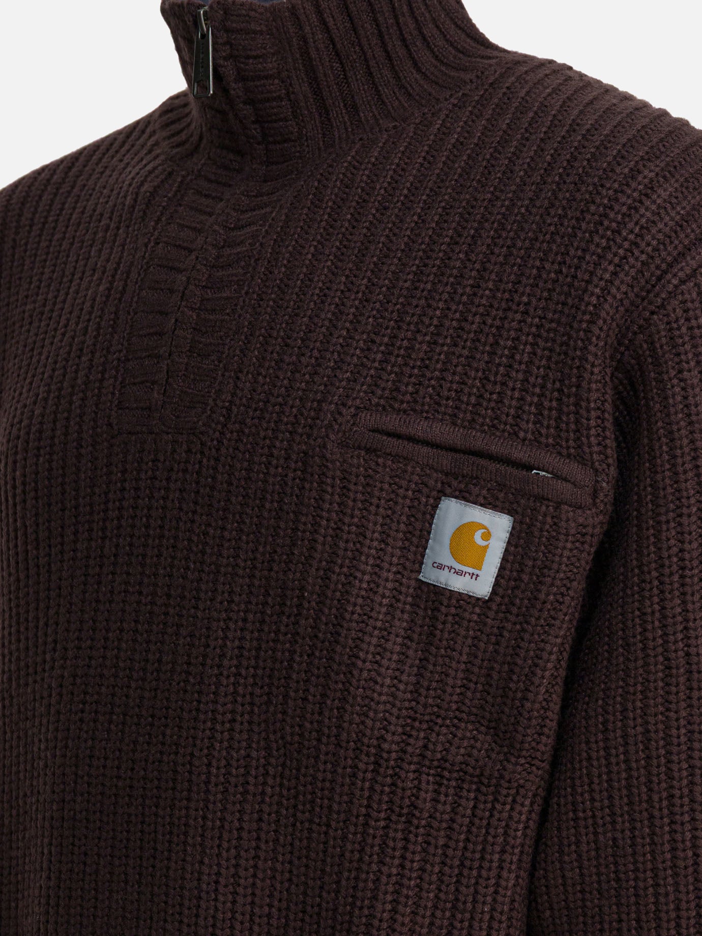 Half zip sweaters Logo  Brown - Carhartt WIP Men | PDP | VIETTI Online Store | Zoom-Modal_4
