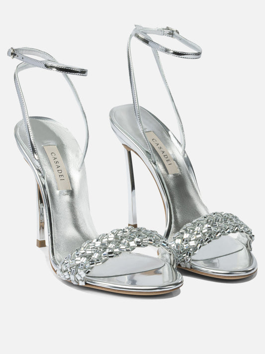 Heeled sandals 100% leather - 100% leather  Silver - Casadei Women | PLP | VIETTI Online Store | 2
