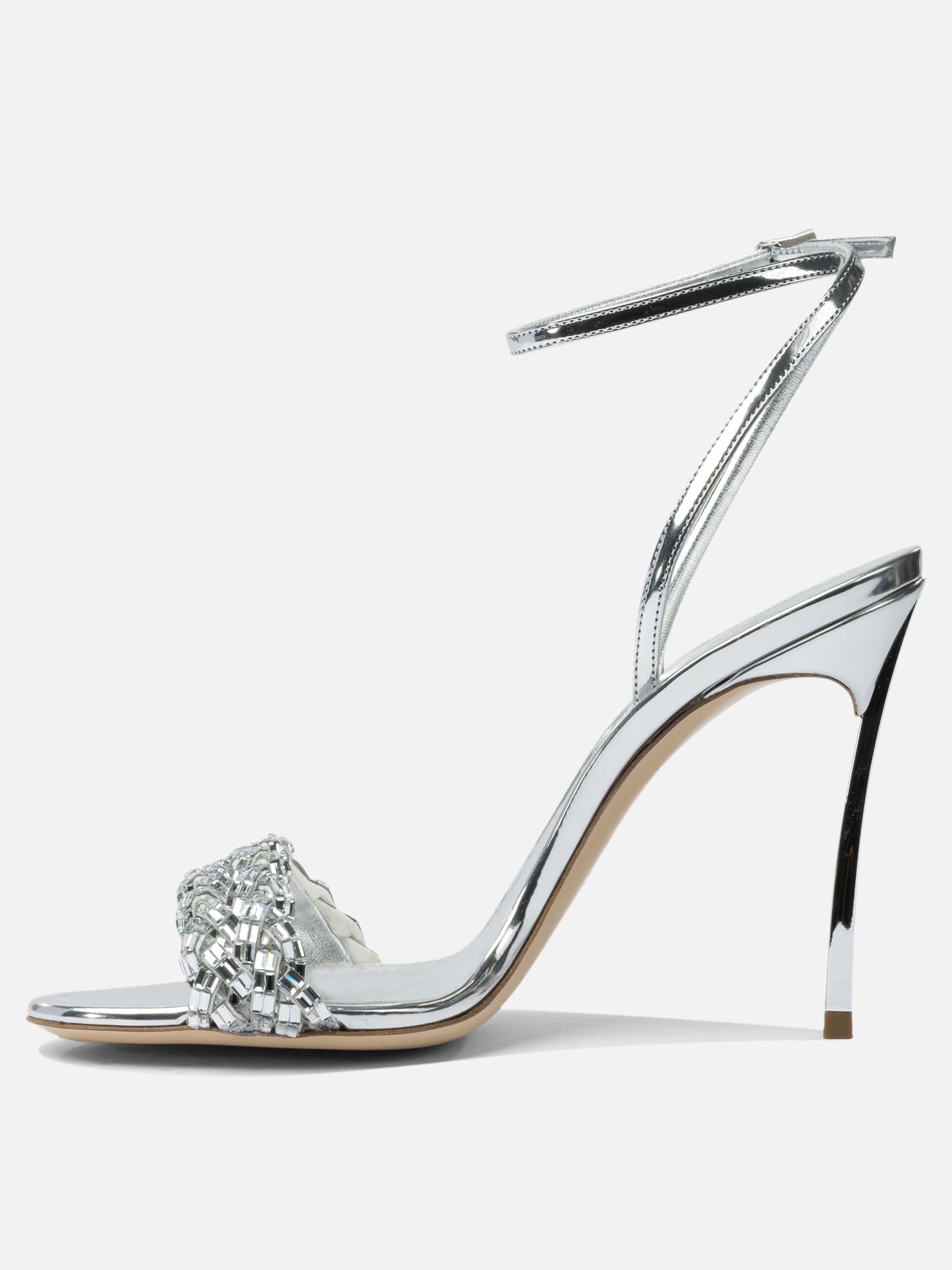 Heeled sandals 100% leather - 100% leather  Silver - Casadei Women | PDP | VIETTI Online Store | Zoom-Modal_3
