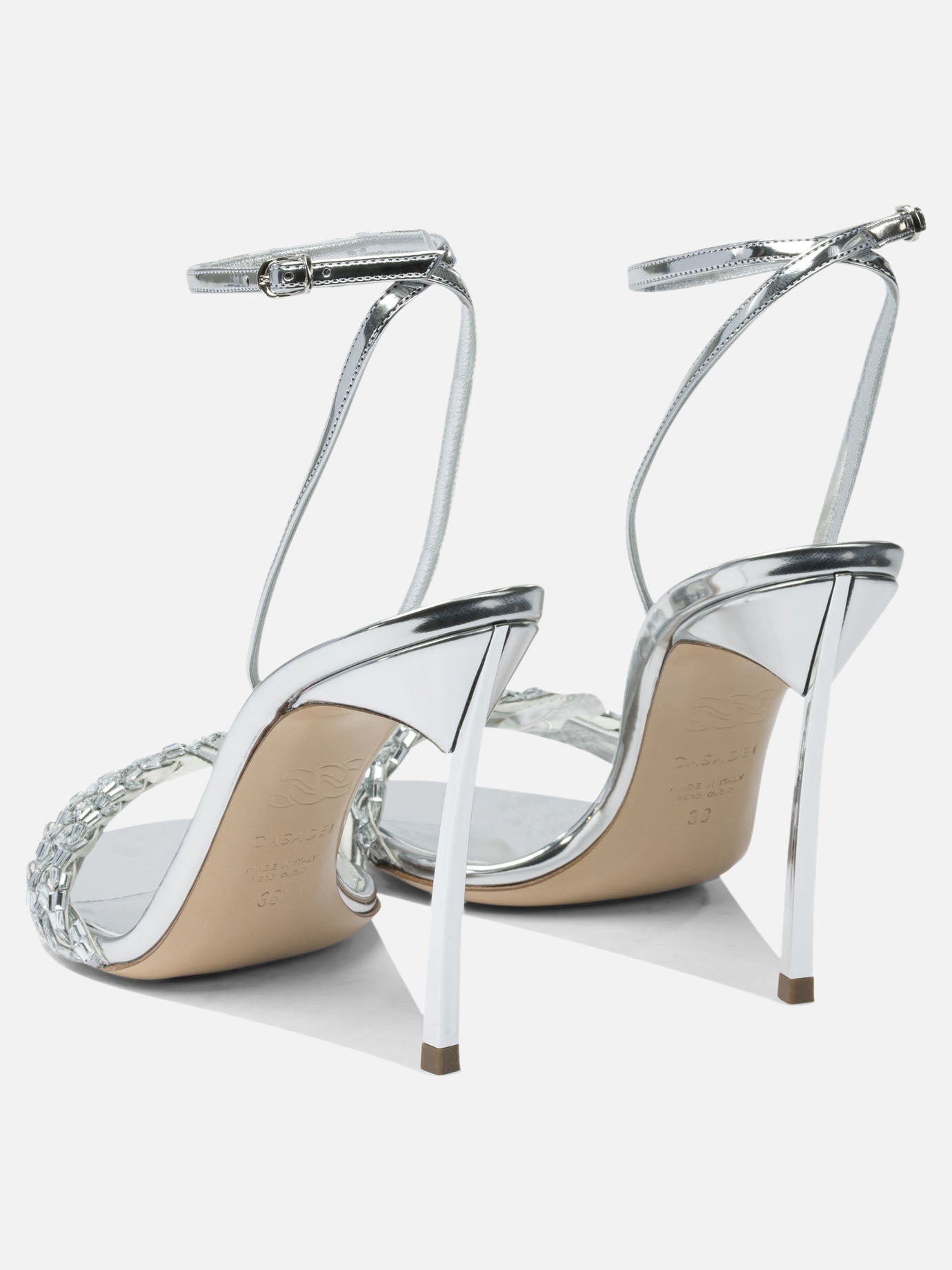 Heeled sandals 100% leather - 100% leather  Silver - Casadei Women | PDP | VIETTI Online Store | Zoom-Modal_4
