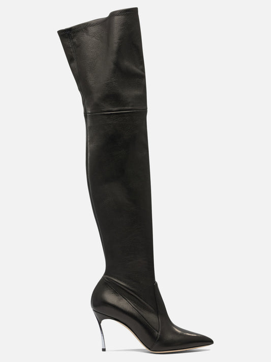 Over the knee 100% leather - 100% leather  Black - Casadei Women | PDP | VIETTI Online Store 
