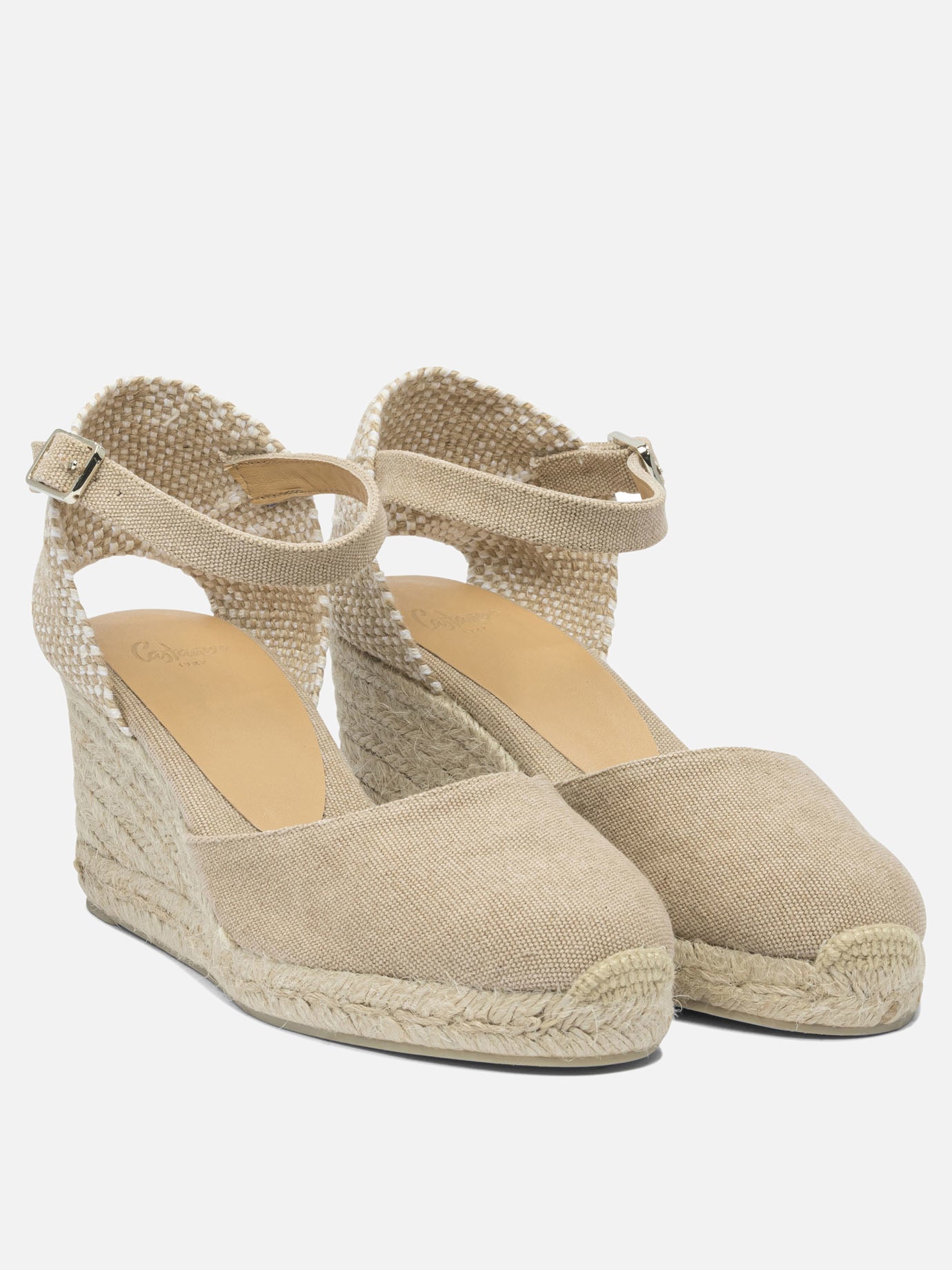 Heeled espadrilles 100% cotton - 100% rubber  Beige - Castañer Women | PDP | VIETTI Online Store | thumbnail_2