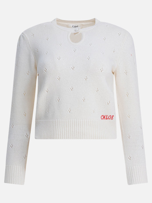 Crewneck sweaters Solid colour  White - Chloé Women | PLP | VIETTI Online Store 
