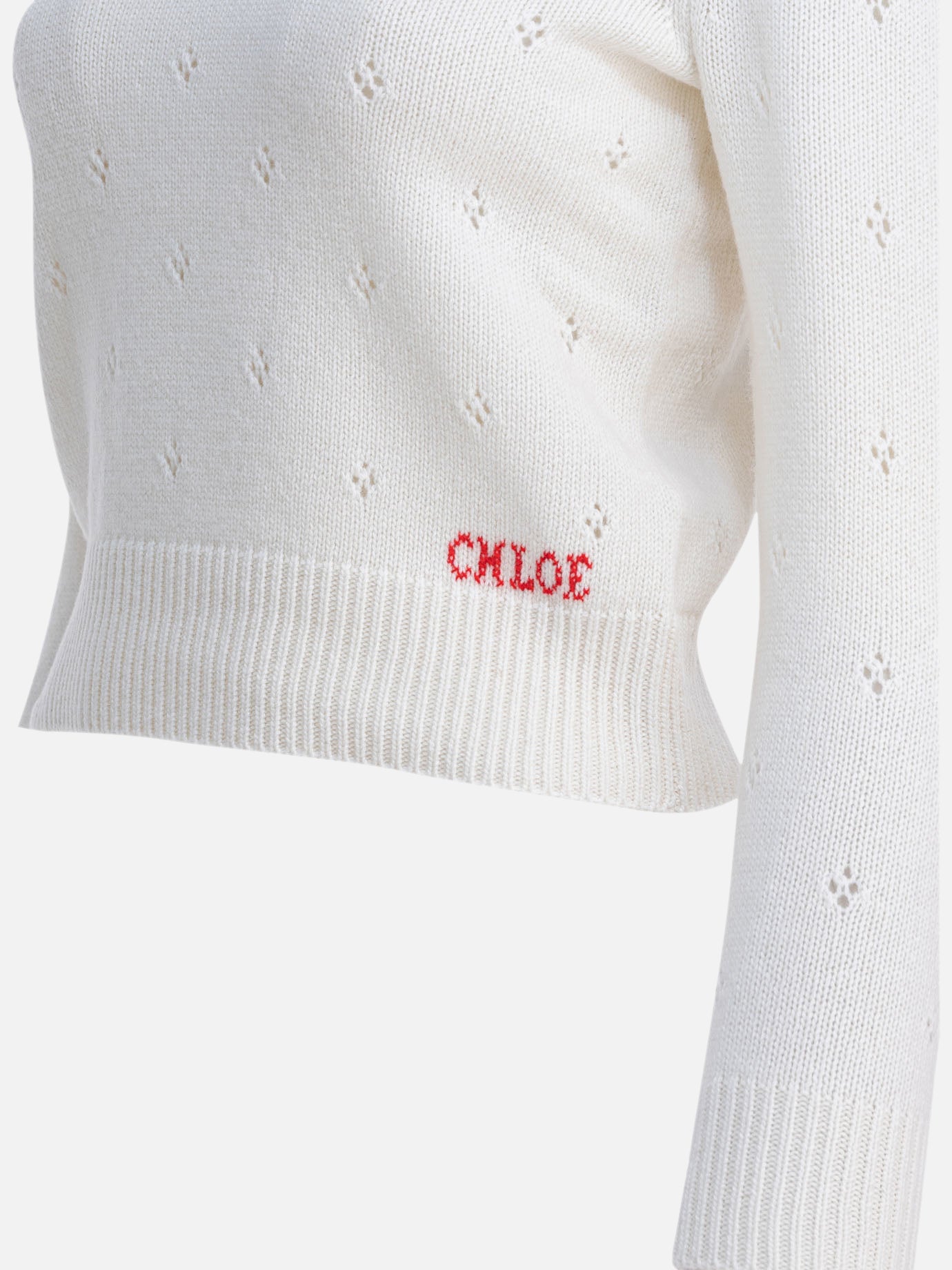 Crewneck sweaters Solid colour  White - Chloé Women | PDP | VIETTI Online Store | Zoom-Modal_4
